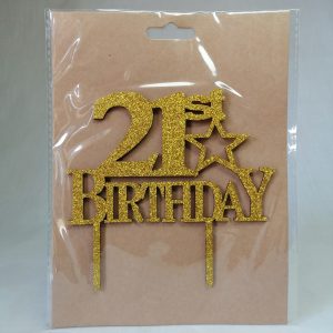 Wooden Cake Topper Glitter