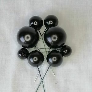 Faux Balls Black Cake Decoration