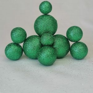 Glittery green faux balls