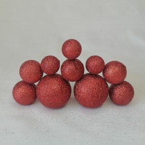 Glittery red faux balls