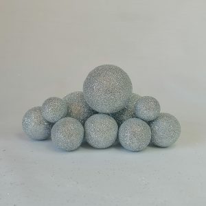Glittery silver faux balls