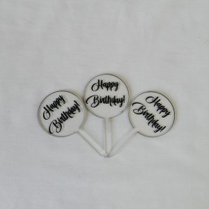 Happy Birthday Transparent Cupcake Toppers